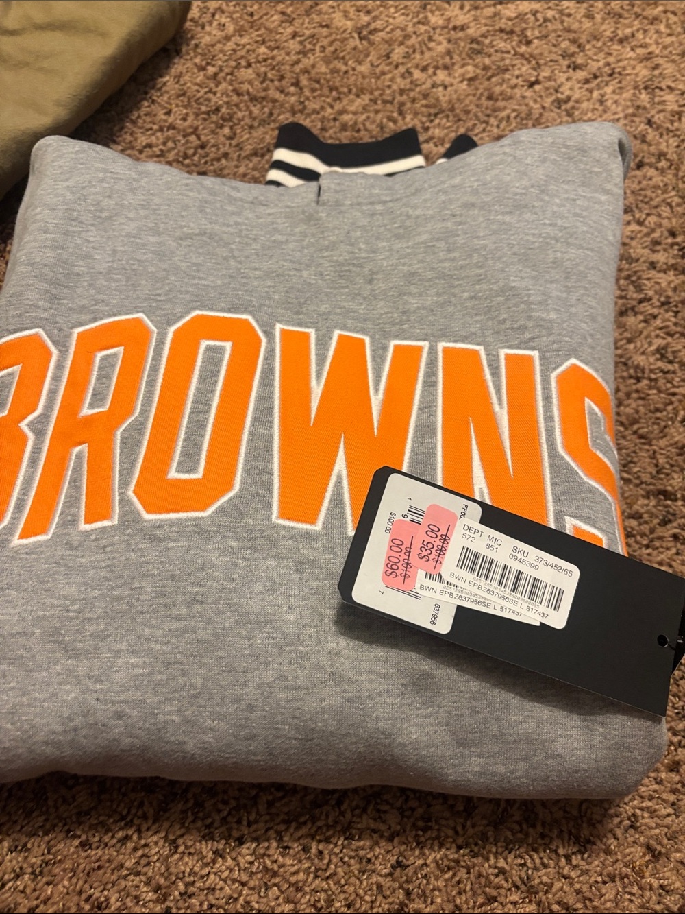 '47 Gray Pullover Sweatshirt with Orange BROWNS Lettering - Men